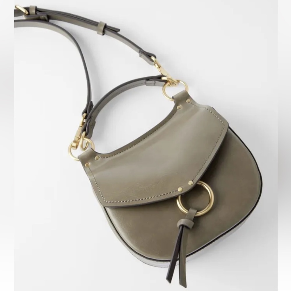 Zara Equestrian gray tassel crossbody bag - Picture 4 of 16